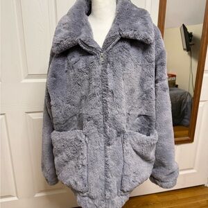 UGG Women's Cozy Gray Teddy Coat